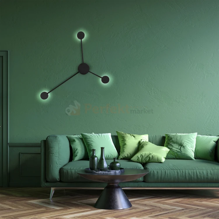 AVIA BLACK 3 PŁ kinkiet ścienny czarny 3 punktowy  6809 TK Lighting aranżacja perfektmarket.webp