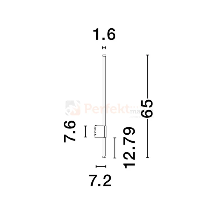 Lampa ścienna kinkiet LED zewnętrzny IP65 RIDGE 9923406 65cm 3000K nova luce wymiary perfektmarket.webp