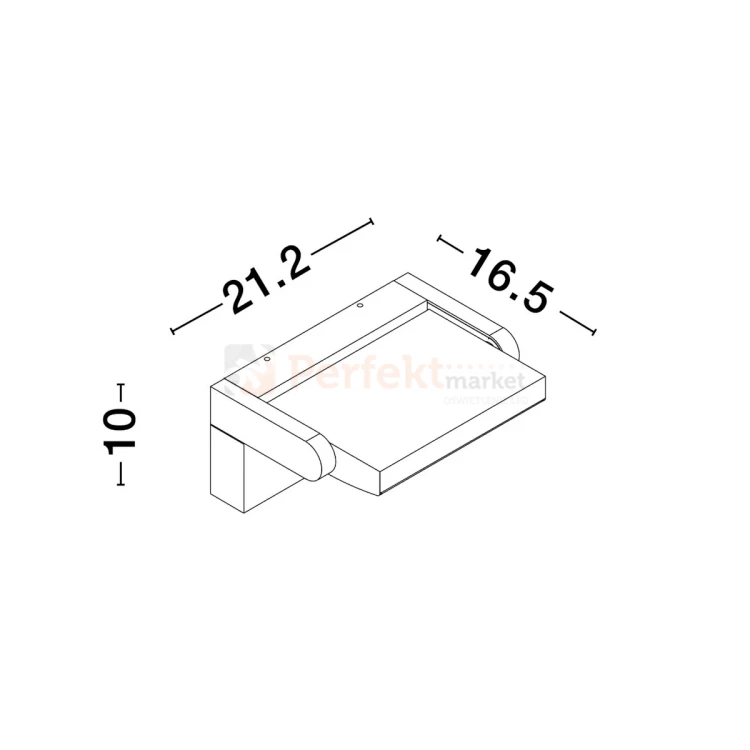 Lampa ścienna z czujnikiem ruchu PIR regulowana GERBER 9923423 wymiary perfektmarket.webp
