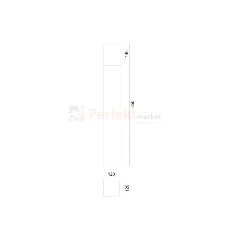 Słupek ogrodowy premium ARENDAL 1560B E27 85cm czarny NORLYS wymiary perfektmarket.webp
