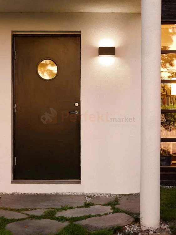 Oprawa ścienna kinkiet premium ASKER 1510GR IP65 LED grafit Norlys aranż 1 góra dół perfektmarket.webp