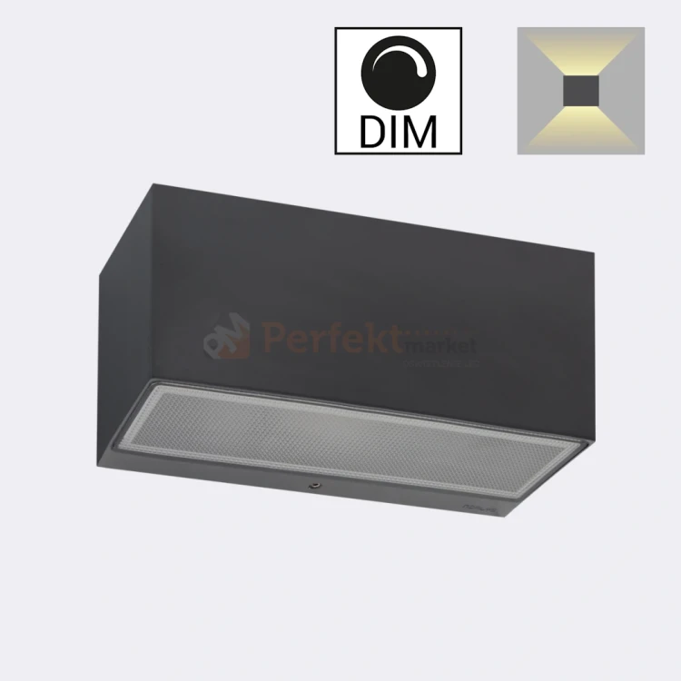 Oprawa ścienna kinkiet premium ASKER 1510GR IP65 LED grafit Norlys ściemnialna góra dół perfektmarket.webp