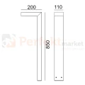 Lampa zewnętrzna stojąca słupek LED Asker 3000K 85 cm 1316GR Norlys wymiary perfektmarket.webp