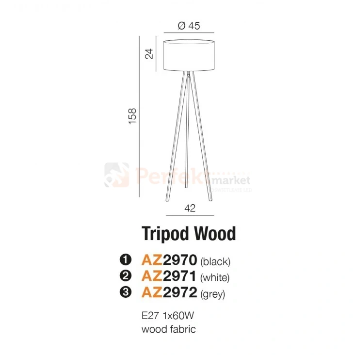 podstawa nogi do lampy podłogowej TRIPOD WOOD azzardo AZ3013 wymiary perfektmarket.webp