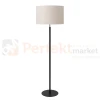 Lampa podłogowa MAYA Lucide czarna beżowy klosz klosz 1 perfektmarket.webp