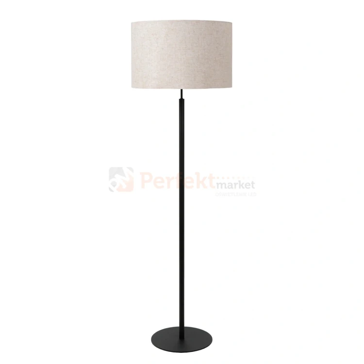 Lampa podłogowa MAYA Lucide czarna beżowy klosz klosz 1 perfektmarket.webp