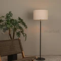 Lampa podłogowa MAYA Lucide czarna beżowy klosz klosz aranżacja perfektmarket.webp