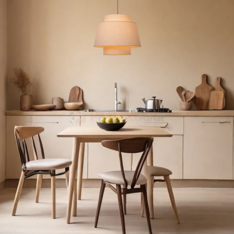 lampa wisząca TRIBUTE materiałowy abażur 60 cm Lucide aranżacja perfektmarket.webp