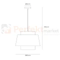 lampa wisząca TRIBUTE materiałowy abażur 60 cm Lucide wymiary perfektmarket.webp