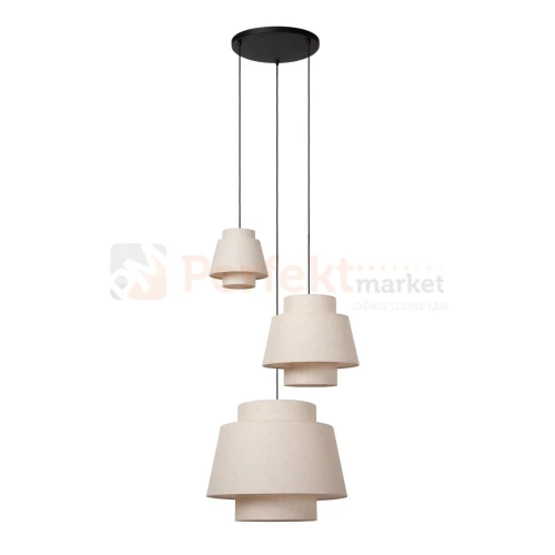 lampa wisząca TRIBUTE materiałowy abażur potrójna Lucide 2 perfektmarket.webp