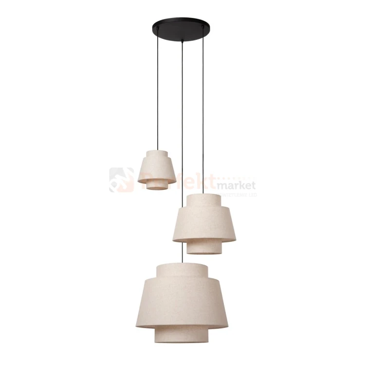 lampa wisząca TRIBUTE materiałowy abażur potrójna Lucide 2 perfektmarket.webp