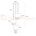 lampa wisząca tkaninowa potrójna bawełna MAYA lucide 45409-13-38 wymiary perfektmarket.webp