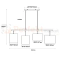 Lampa wisząca MAYA poczwórna tkaninowa Lucide 45409 04 38 wymiary perfektmarket.webp