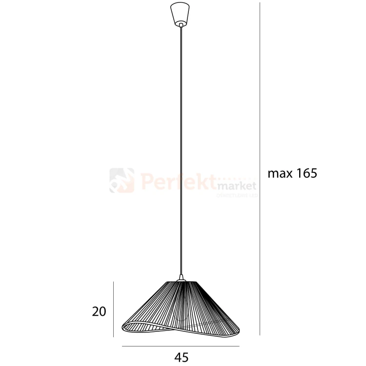 Lampa wisząca boho Amalfi I Natural P0577 Maxlight wymiary perfektmarket.webp