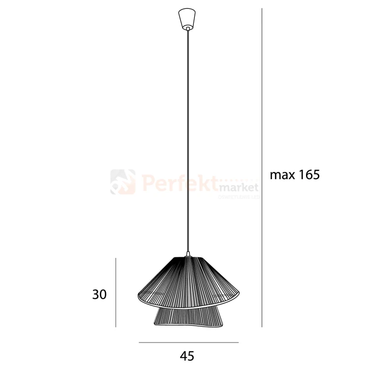 Lampa wisząca boho Amalfi II Natural P0578 Maxlight size perfektmarket.webp