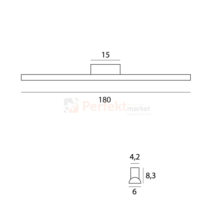 Kinkiet LED Tampa 180 cm IP44 czarny 54W 3000K C0244 Maxlight wymiary perfektmarket.webp