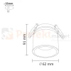 Oprawa podtynkowa regulowana Haron LED czarna 10W 3000K wymiary perfektmarket.webp