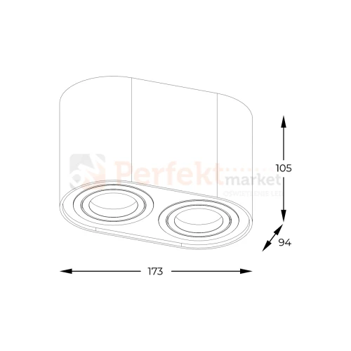 Oprawa natynkowa LED spot tuba 2xGU10 RONDOC SL 2 ACGU10-190-N podwójna okrągła biała wymiary perfektmarket.webp