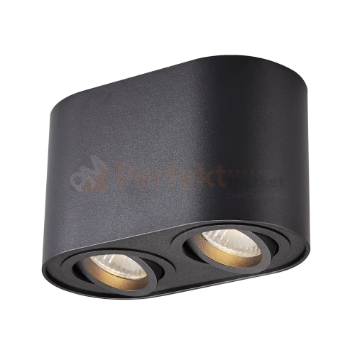 Oprawa natynkowa LED spot tuba 2xGU10 RONDOC SL 2 ACGU10-191-N podwójna okrągła czarna perfektmarket.webp