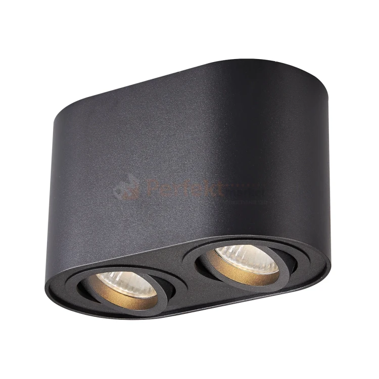 Oprawa natynkowa LED spot tuba 2xGU10 RONDOC SL 2 ACGU10-191-N podwójna okrągła czarna perfektmarket.webp