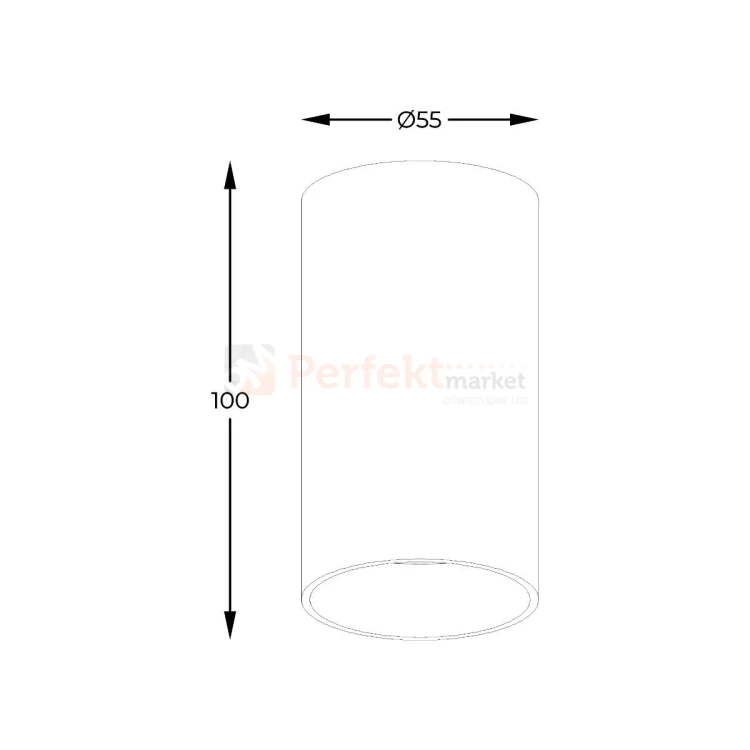 Spot tuba downlight lampa sufitowa wewnętrzna Zuma Line 92680-N czarna wymiary perfektmarket.webp