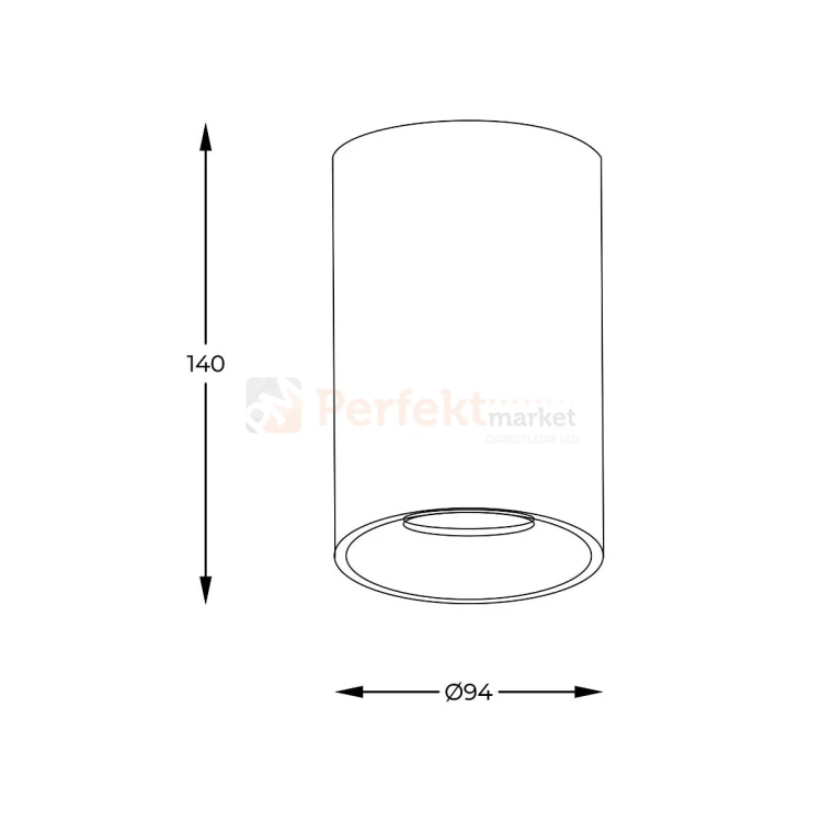 Lampa spot Zuma Line Deep SL spot 89313 -N tuba czarno złota okrągła wymiary perfektmarket.webp
