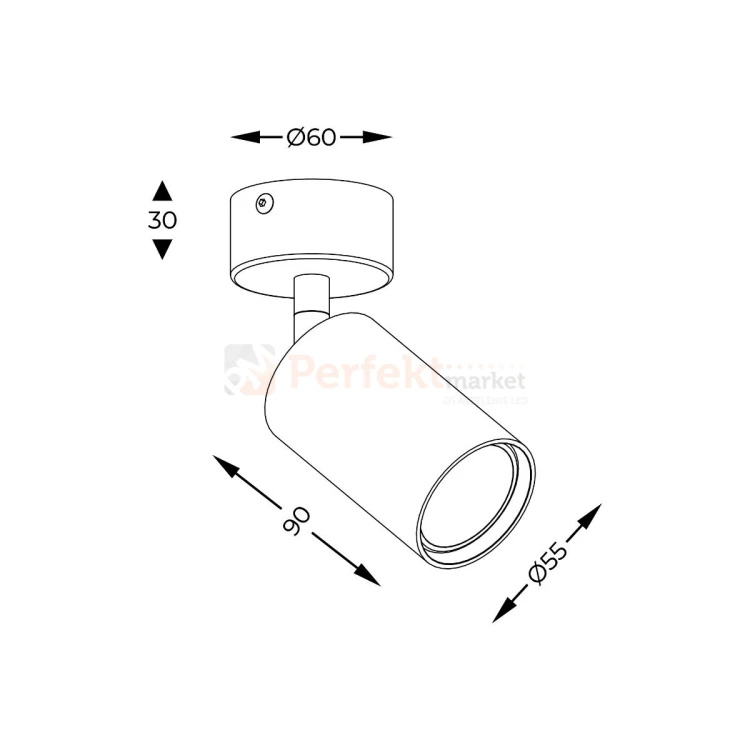 Oprawa ścienno sufitowa spot Tori SL 3 20016-WH-N biały wymiary Zuma Line perfektmarket.webp