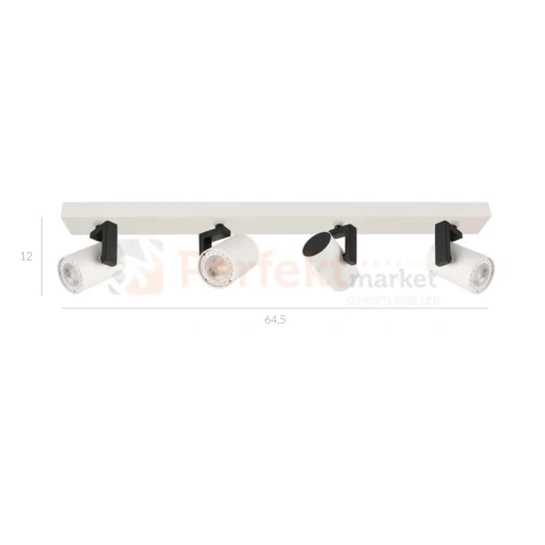 Oprawa sufitowa spotlight 4xGU10 biało czarny Italux Mola SPL-2846-4 WH wymiary perfektmarket.webp