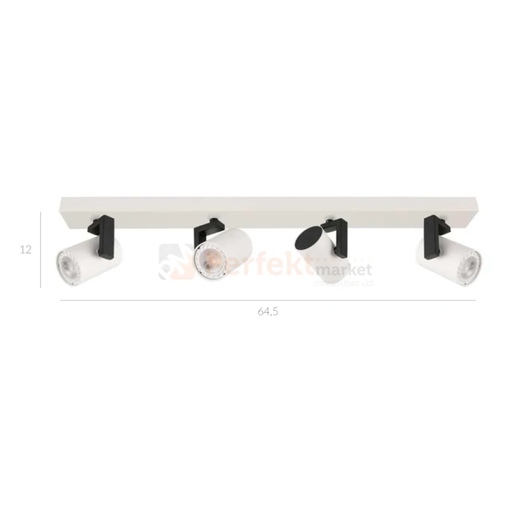 Oprawa sufitowa spotlight 4xGU10 biało czarny Italux Mola SPL-2846-4 WH wymiary perfektmarket.webp