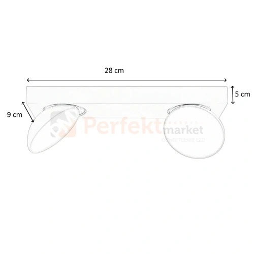 Lampa sufitowa reflektor  podwójny Castelio Italux talerz wymiary perfektmarket olsztyn.webp