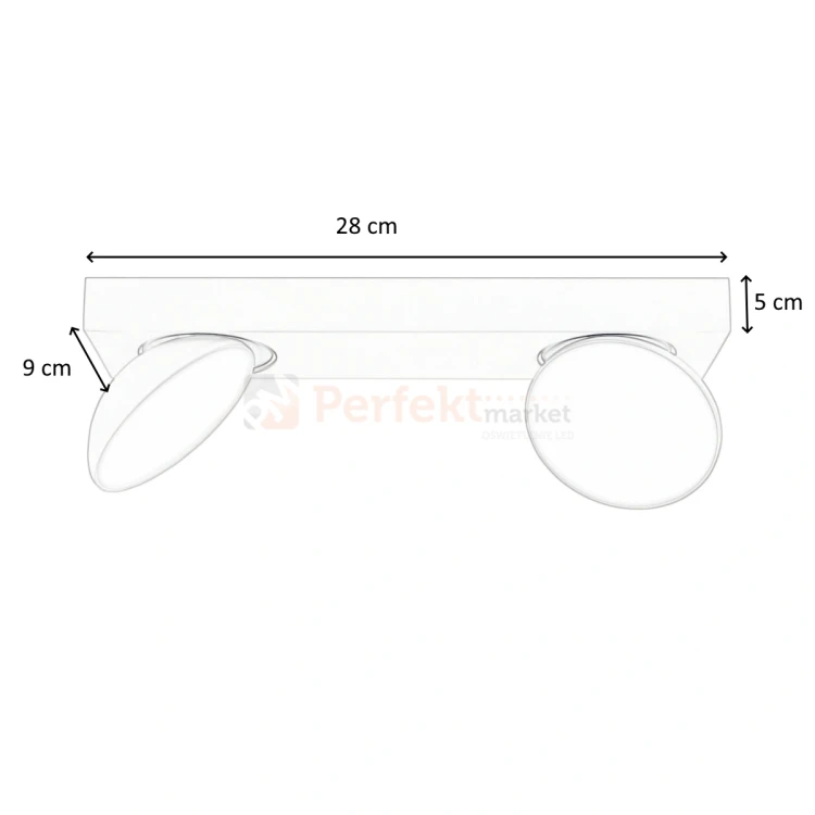 Lampa sufitowa reflektor  podwójny Castelio Italux talerz wymiary perfektmarket olsztyn.webp