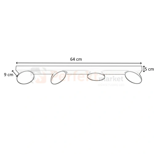 Lampa sufitowa reflektor  Castelio 4 wymiary perfektmarket.webp