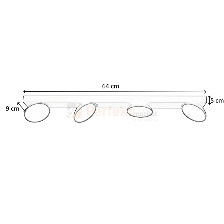 Lampa sufitowa reflektor  Castelio 4 wymiary perfektmarket.webp