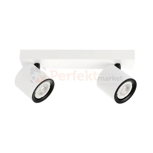 Oprawa ścienno-sufitowa reflektor tuba biało-czarna  Karlota 2xGU10  Italux SPL-31959-2B-WH perfektmarket.webp