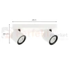 Oprawa ścienno-sufitowa reflektor tuba biało-czarna  Karlota 2xGU10  Italux SPL-31959-2B-WH wymiary perfektmarket.webp
