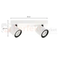 Oprawa ścienno-sufitowa reflektor tuba biało-czarna  Karlota 2xGU10  Italux SPL-31959-2B-WH wymiary perfektmarket.webp
