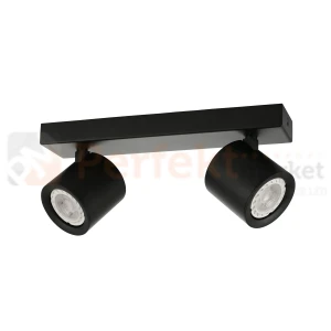 Oprawa sufitowa spot reflektor tuba czarna  Karlota 2xGU10  Italux SPL-31959-2B-BK