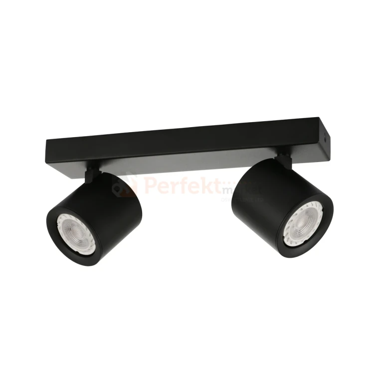 Oprawa ścienno-sufitowa reflektor tuba czarna Karlota 2xGU10  Italux SPL-31959-2B-BK perfektmarket.webp