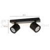 Oprawa ścienno-sufitowa reflektor tuba czarna Karlota 2xGU10  Italux SPL-31959-2B-BK wymiary perfektmarket.webp