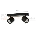 Oprawa ścienno-sufitowa reflektor tuba czarna Karlota 2xGU10  Italux SPL-31959-2B-BK wymiary perfektmarket.webp