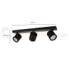 Oprawa sufitowa spot reflektor tuba czarna Karlota 3xGU10  Italux SPL-31959-B-BK wymiary perfektmarket.webp