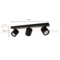 Oprawa sufitowa spot reflektor tuba czarna Karlota 3xGU10  Italux SPL-31959-B-BK wymiary perfektmarket.webp