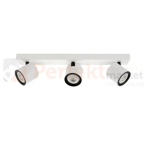 Oprawa sufitowa spot reflektor tuba biało-czarna  Karlota 3xGU10  Italux SPL-31959-3B-WH