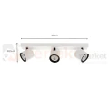 Oprawa sufitowa spot reflektor tuba biało czarna Karlota 3xGU10  Italux SPL-31959-B-WH wymiary perfektmarket.webp