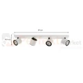 Oprawa sufitowa spot reflektor tuba biało-czarna Karlota 4xGU10  Italux SPL-31959-4B-WH wymiary perfektmarket.webp