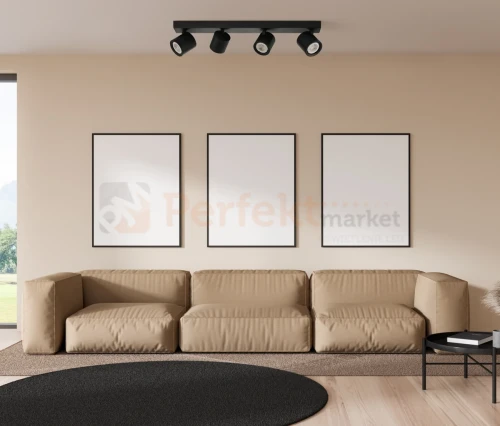 Oprawa sufitowa spot reflektor tuba czarna Karlota 4xGU10  Italux SPL-31959-4B-BK aranżacja perfektmarket.webp