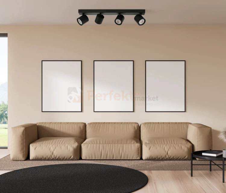 Oprawa sufitowa spot reflektor tuba czarna Karlota 4xGU10  Italux SPL-31959-4B-BK aranżacja perfektmarket.webp