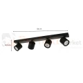Oprawa sufitowa spot reflektor tuba czarna Karlota 4xGU10  Italux SPL-31959-4B-BK wymiary perfektmarket.webp