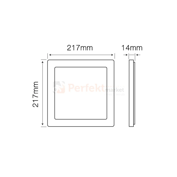 Panel LED lampa plafon kwadratowa biała LED line EasyFix 2w1 18W wymiary perfektmarket.webp