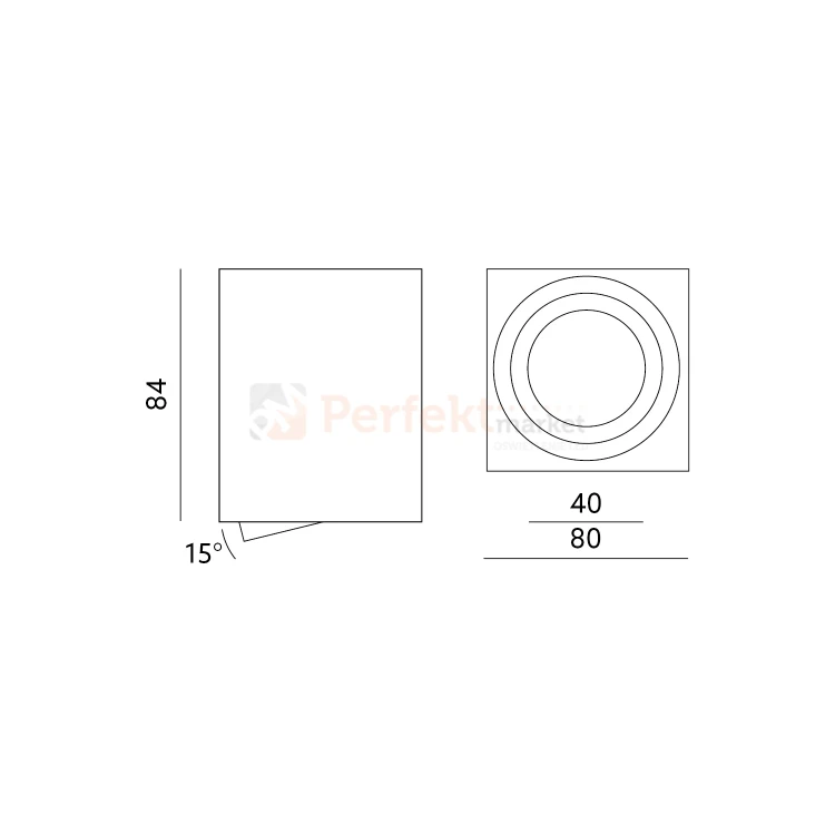 Oprawa natynkowa ruchoma kwadrat czarny szczotkowany tuba kostka Kobi OH-37 wymiary perfektmarket.webp